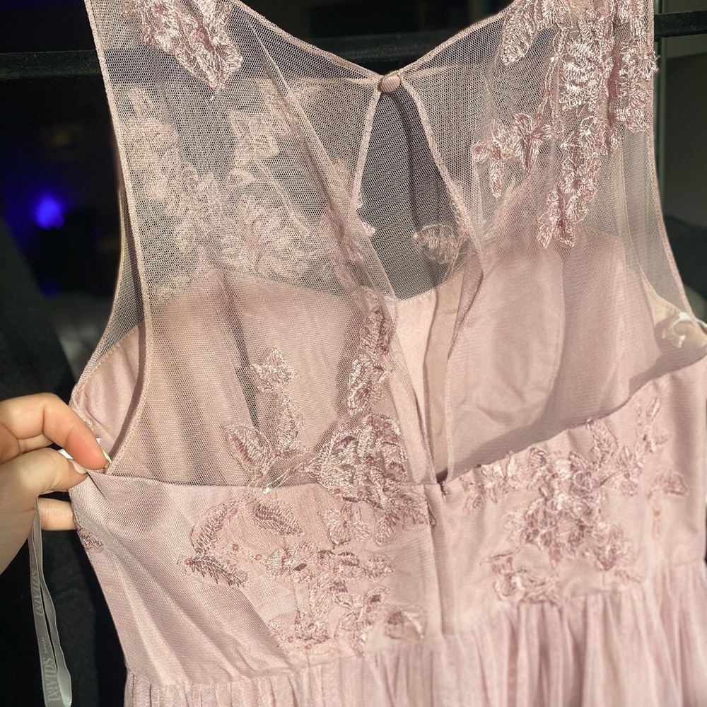 David’s bridal dress dusty rose quartz -short -size 14-5’3”